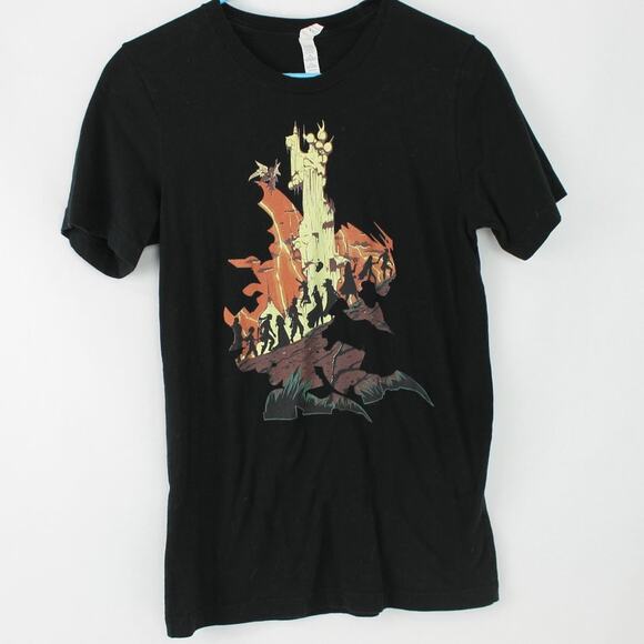 Canvas Middle Earth Castle Silhouette Graphic T-Shirt - Picture 1 of 5